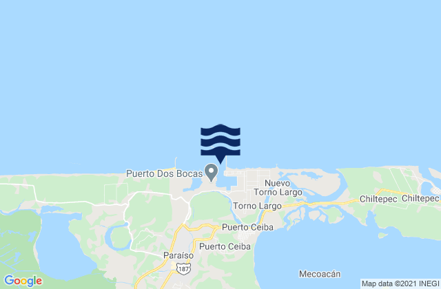 Karte der Gezeiten Puerto Dos Bocas, Mexico