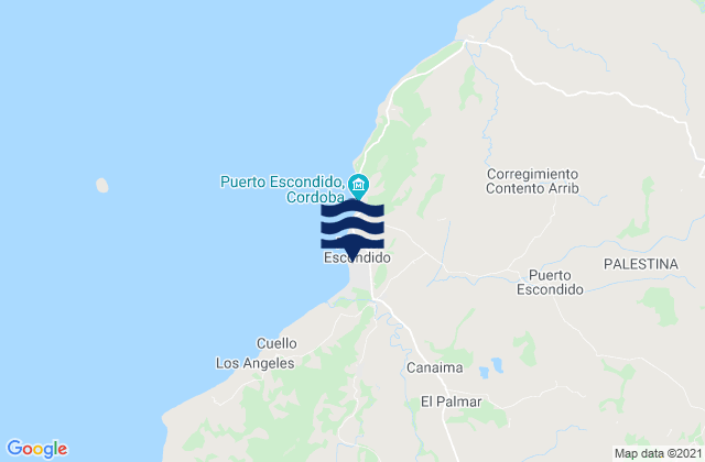 Karte der Gezeiten Puerto Escondido, Colombia