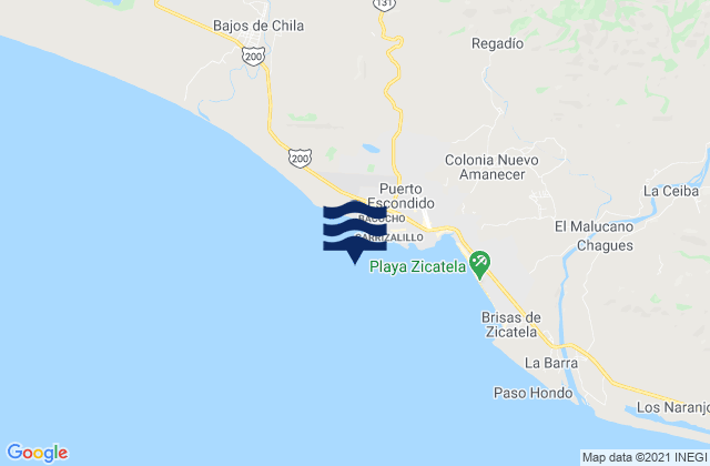 Karte der Gezeiten Puerto Escondido, Mexico