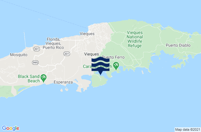 Karte der Gezeiten Puerto Ferro Isla De Vieques, Puerto Rico