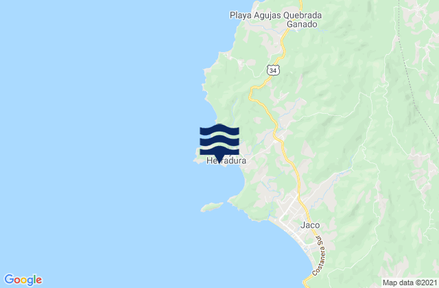Karte der Gezeiten Puerto Herradura, Costa Rica