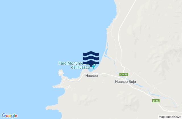Karte der Gezeiten Puerto Huasco, Chile