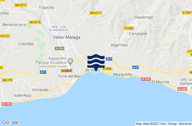 Karte der Gezeiten Puerto La Caleta Malaga, Spain