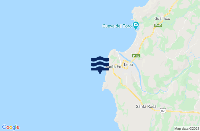 Karte der Gezeiten Puerto Lebu, Chile
