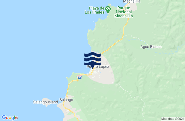 Karte der Gezeiten Puerto Lopez, Ecuador