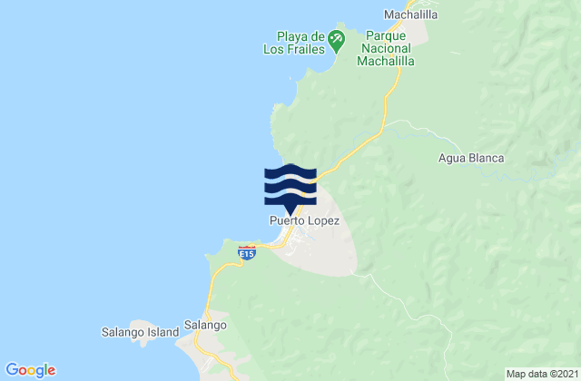 Karte der Gezeiten Puerto López, Ecuador