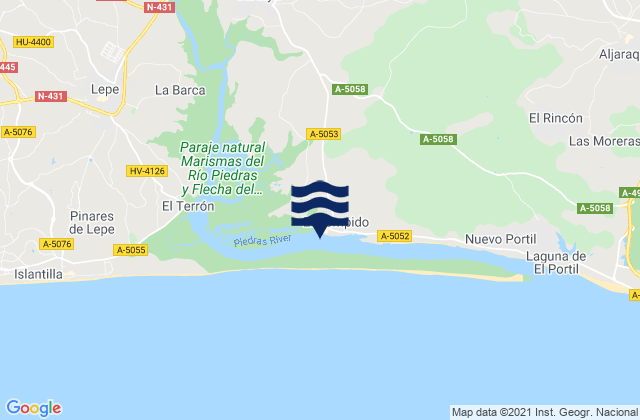 Karte der Gezeiten Puerto Marina El Rompido, Spain