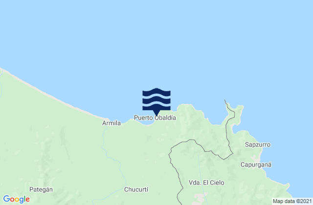 Karte der Gezeiten Puerto Obaldía, Panama