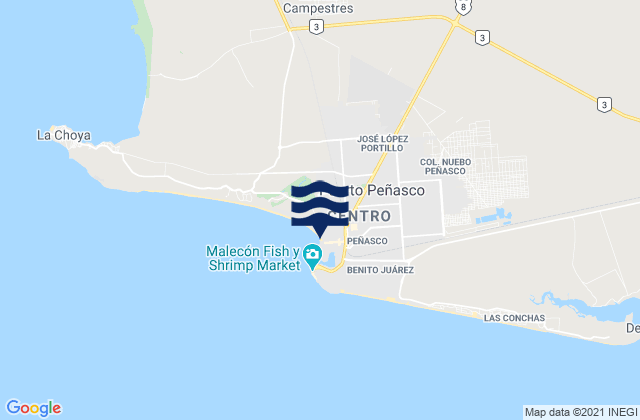 Karte der Gezeiten Puerto Peñasco, Mexico