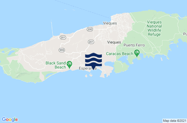 Karte der Gezeiten Puerto Real Barrio, Puerto Rico