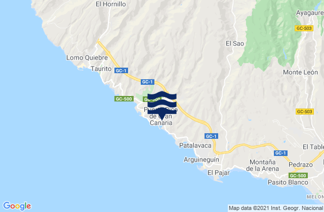 Karte der Gezeiten Puerto Rico de Gran Canaria, Spain