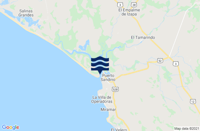Karte der Gezeiten Puerto Somoza, Nicaragua