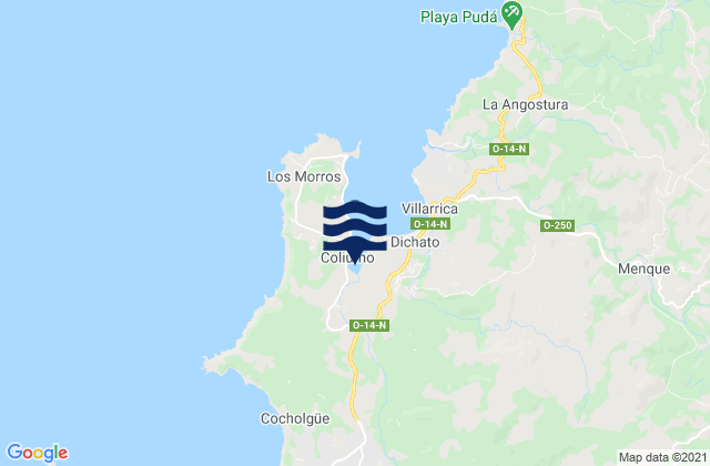 Karte der Gezeiten Puerto Tomé, Chile