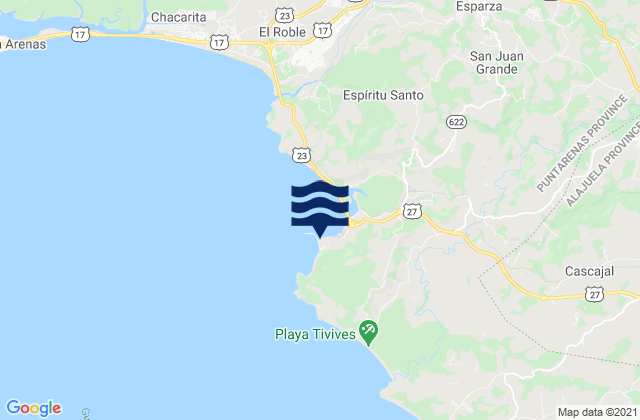 Karte der Gezeiten Puerto de Caldera, Costa Rica