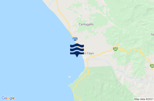 Karte der Gezeiten Puerto de Cayo, Ecuador