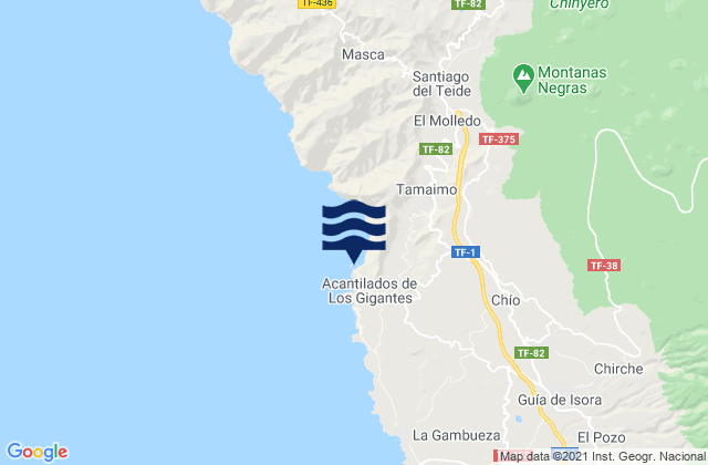 Karte der Gezeiten Puerto de Los Gigantes, Spain