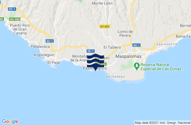 Karte der Gezeiten Puerto de Pasito Blanco, Spain