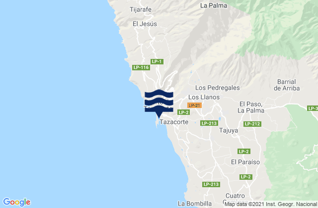 Karte der Gezeiten Puerto de Tazacorte, Spain