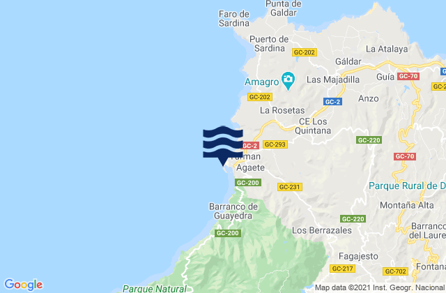 Karte der Gezeiten Puerto de las Nieves (Gran Canaria), Spain