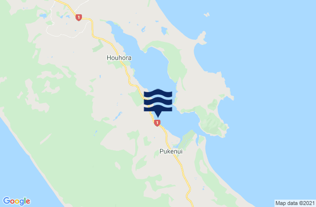 Karte der Gezeiten Pukenui Wharf, New Zealand