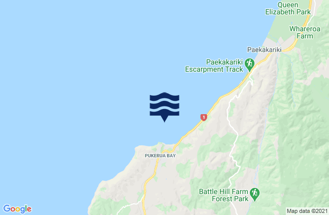 Karte der Gezeiten Pukerua Bay, New Zealand