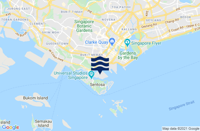 Karte der Gezeiten Pulau Brani, Singapore