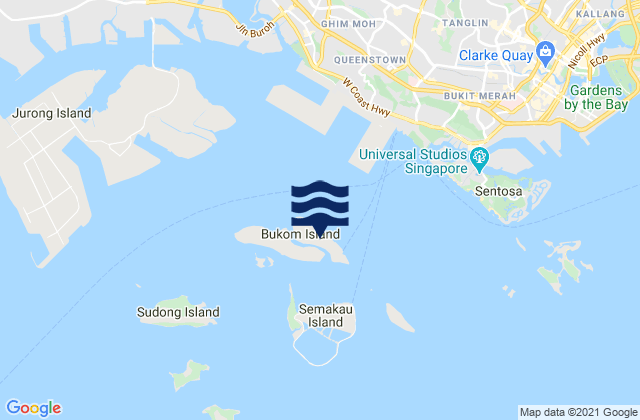 Karte der Gezeiten Pulau Bukum, Singapore