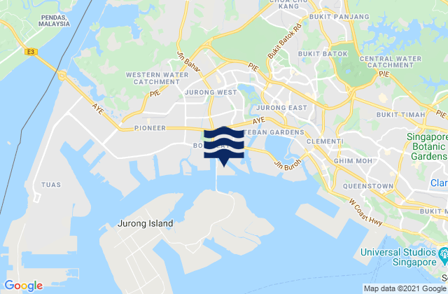 Karte der Gezeiten Pulau Damar Laut, Singapore