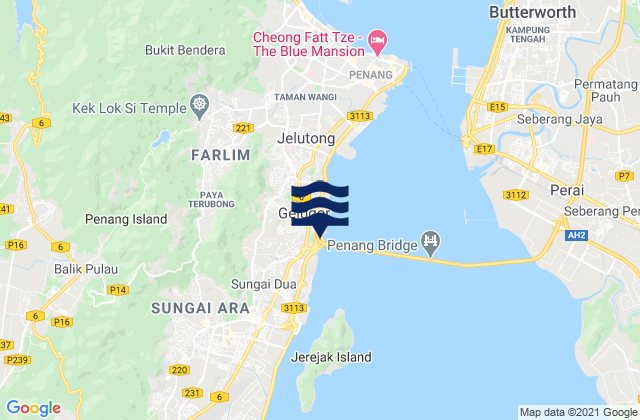 Karte der Gezeiten Pulau Pinang, Malaysia