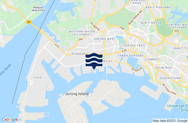 Karte der Gezeiten Pulau Samulun, Singapore