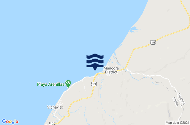 Karte der Gezeiten Punta Ballenas, Peru