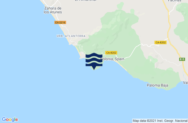 Karte der Gezeiten Punta Camarinal, Spain