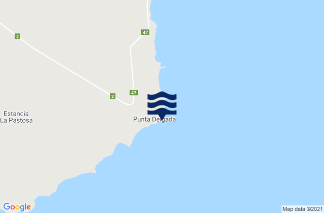 Karte der Gezeiten Punta Delgada, Argentina