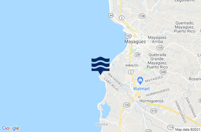 Karte der Gezeiten Punta Guanajabo Mayagues, Puerto Rico