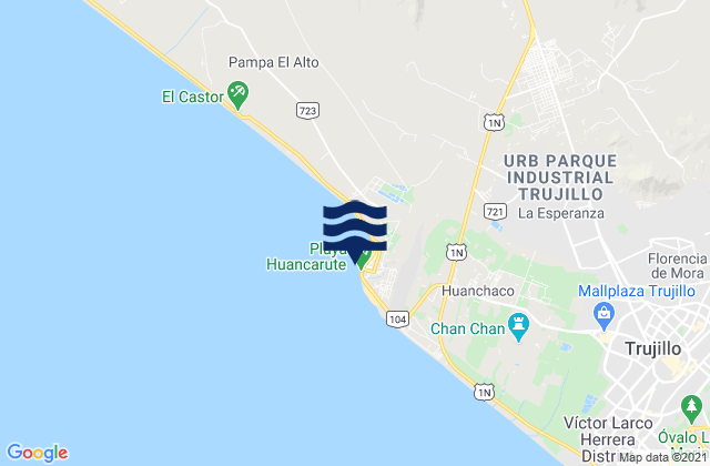Karte der Gezeiten Punta Huanchaco, Peru