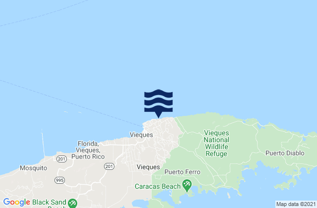 Karte der Gezeiten Punta Mulas, Puerto Rico