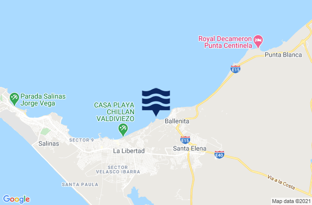 Karte der Gezeiten Punta Murcielago, Ecuador