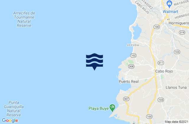 Karte der Gezeiten Punta Ostiones 1.5 miles west of, Puerto Rico