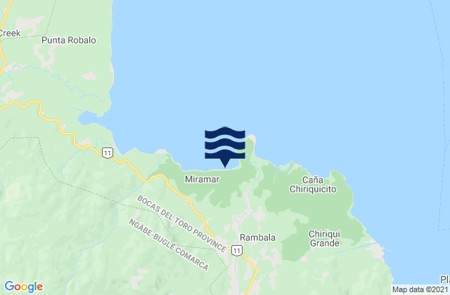 Karte der Gezeiten Punta Peña, Panama
