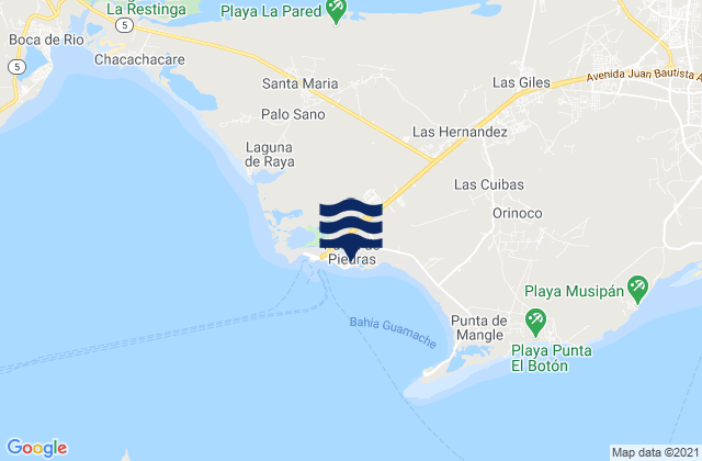 Karte der Gezeiten Punta Piedras, Venezuela
