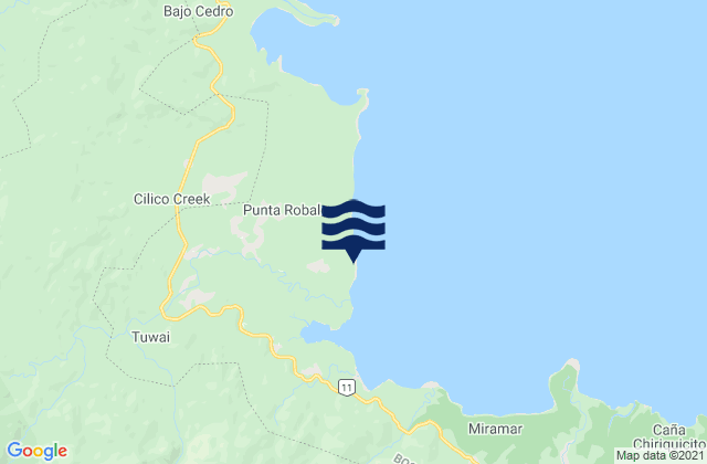 Karte der Gezeiten Punta Róbalo, Panama
