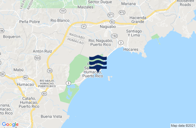 Karte der Gezeiten Punta Santiago, Puerto Rico