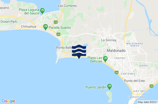 Karte der Gezeiten Punta del Chileno, Brazil