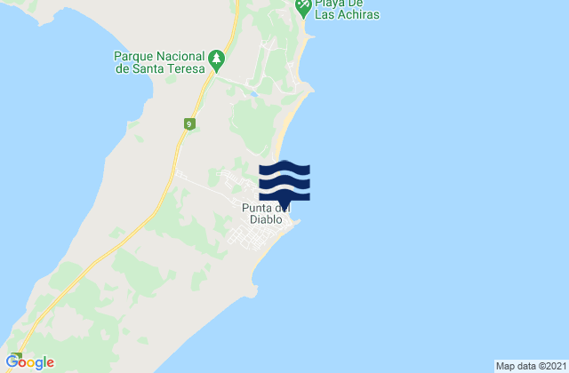 Karte der Gezeiten Punta del Diablo, Brazil