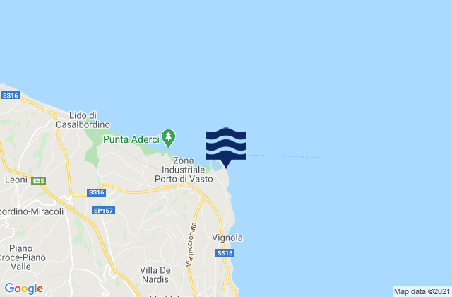 Karte der Gezeiten Punta della Penna, Italy