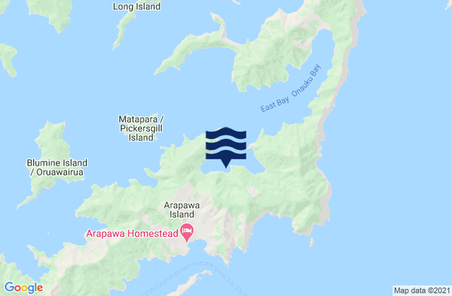 Karte der Gezeiten Puriri Bay, New Zealand