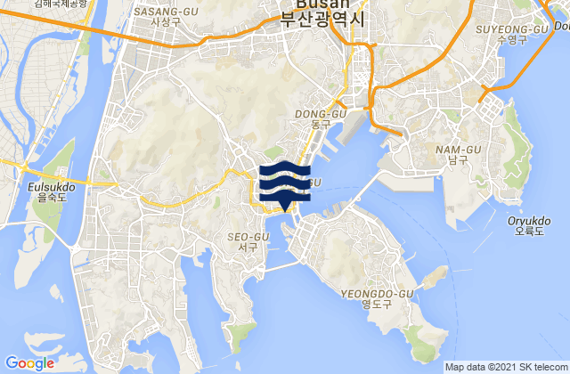 Karte der Gezeiten Pusan, South Korea