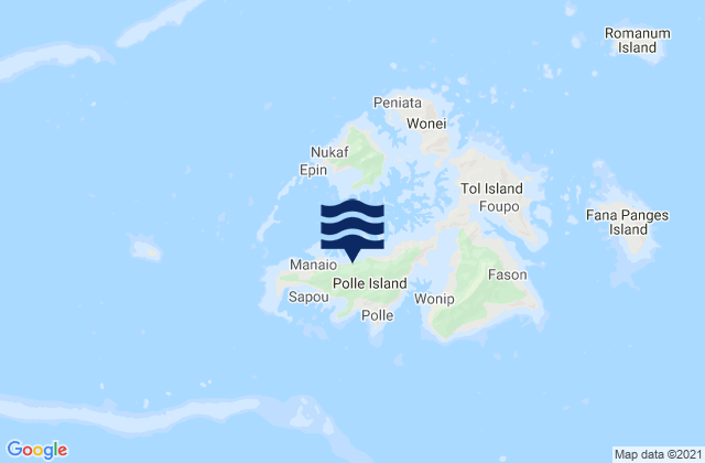 Karte der Gezeiten Pwene Municipality, Micronesia
