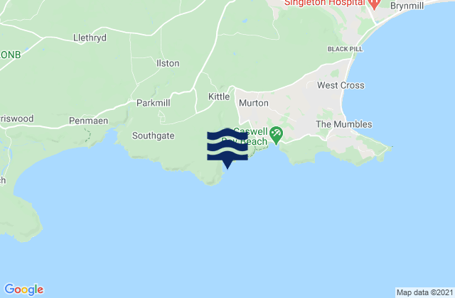 Karte der Gezeiten Pwlldu Bay Beach, United Kingdom