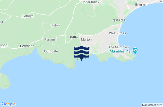 Karte der Gezeiten Pwlldu Point, United Kingdom
